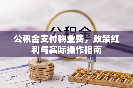 松北公积金支付物业费，政策红利与实际操作指南