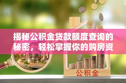 松北揭秘公积金贷款额度查询的秘密，轻松掌握你的购房资金