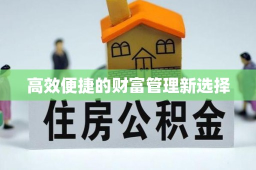 松北高效便捷的财富管理新选择